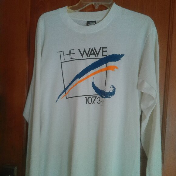 Screen Stars Best L The Wave 107.3 Long Sleeve White - Picture 7 of 8